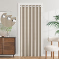 100% Blackout Magnetic Folding Door Curtain for Doorway - Pleated Tan
