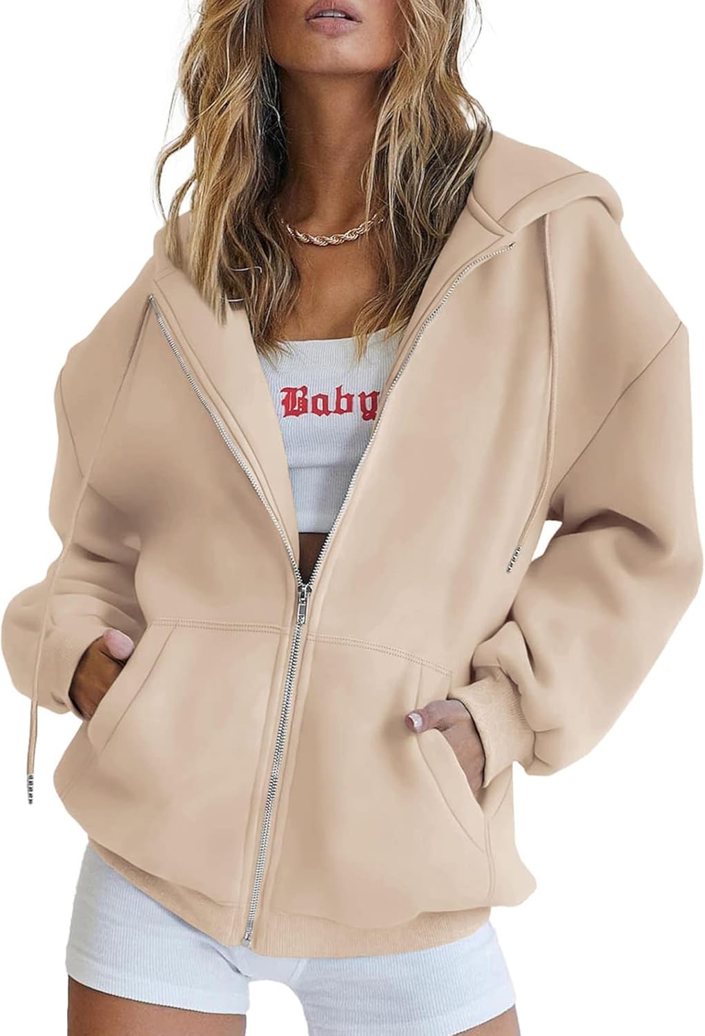 PRETTYGARDEN Women's Zip Up Hoodies Casual Long Sleeve Sweatshirts