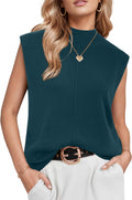 Women's Wool Blend Mock Neck Sweater Vest - Business Casual 2025