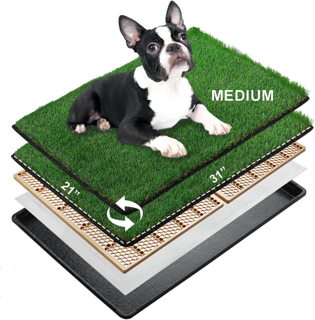 MEEXPAWS Dog Grass Pee Pads with Tray for Indoor Use