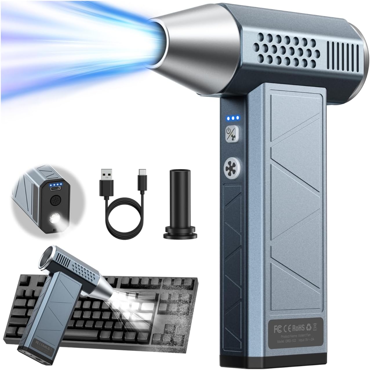 Compressed Air Duster with 360000RPM for Powerful Cleaning