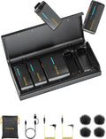 Wireless Lavalier Microphone 4-Channel System - Clear Multi-Person