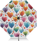 Colorful Hearts UV-Protected Foldable Umbrella