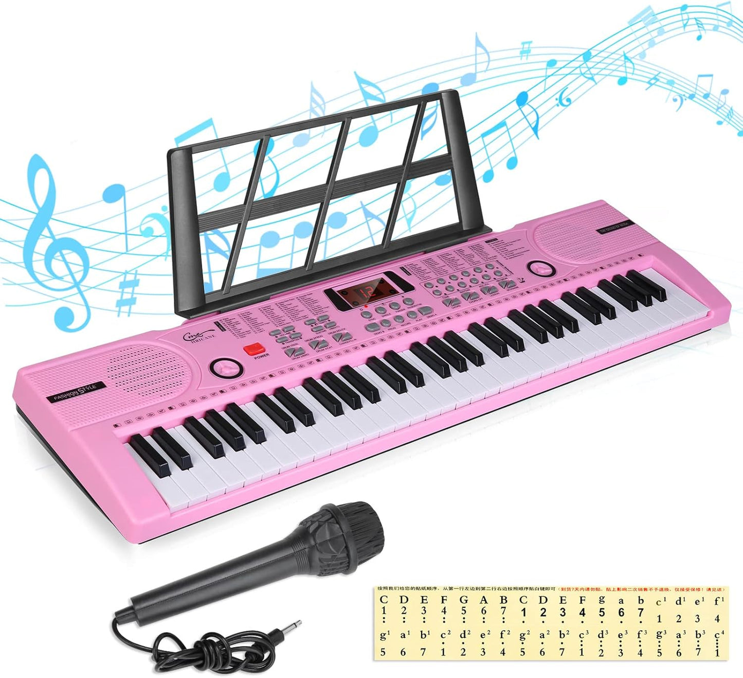 Hricane 61-Key Electronic Keyboard Bundle