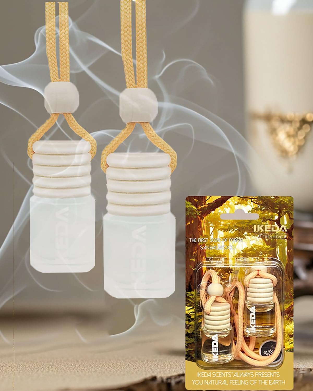 Sandalwood Car Air Freshener Duo | 45-Day Fragrance