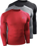 Neleus Men's 3 Pack Compression Athletic Shirts for Active Sports