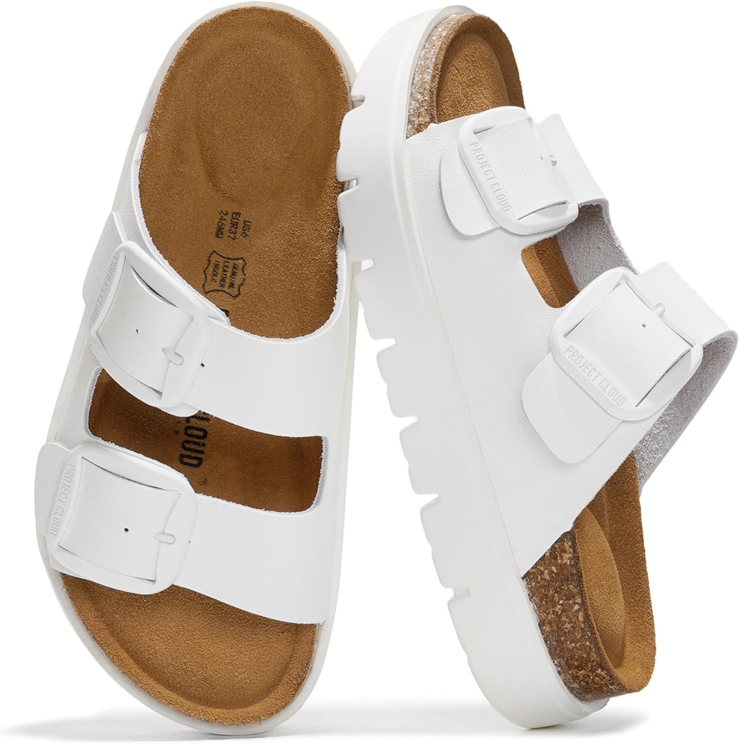 Project Cloud Genuine Leather Platform Sandals for Women Footwear