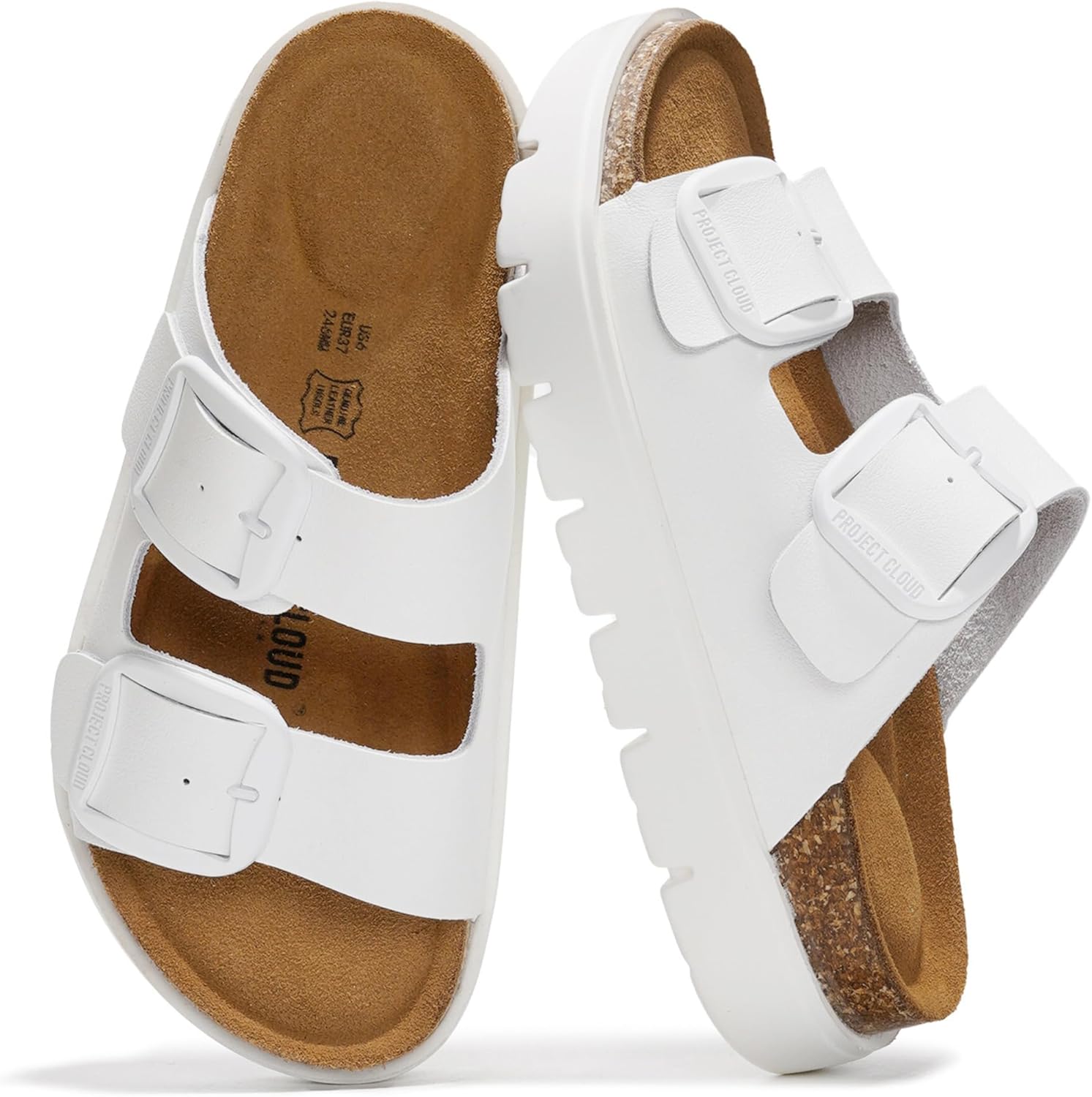 Project Cloud Genuine Leather Platform Sandals for Women Footwear