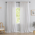 White linen Back Tab Curtains 132 in Extra Long Ceiling to Floor