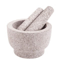 Mortar and Pestle Set Unpolished Granite 8in - Heavy Duty Grinder