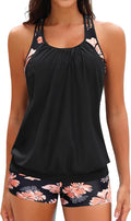 Sporty Women's Two-Piece Tankini Swimsuit Set with Shorts