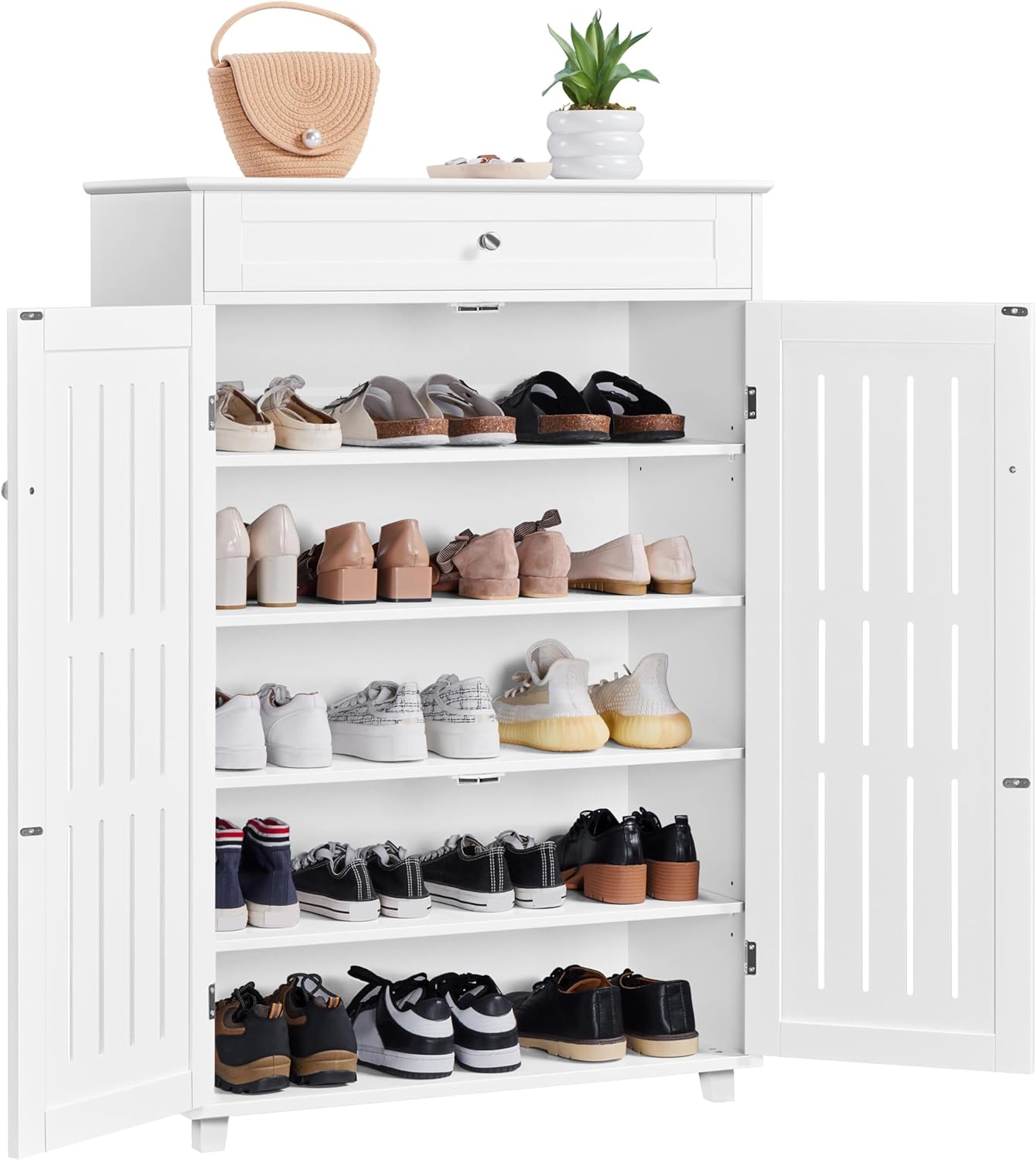 Yaheetech 5-Tier Shoe Cabinet with Adjustable Shelves for Storage