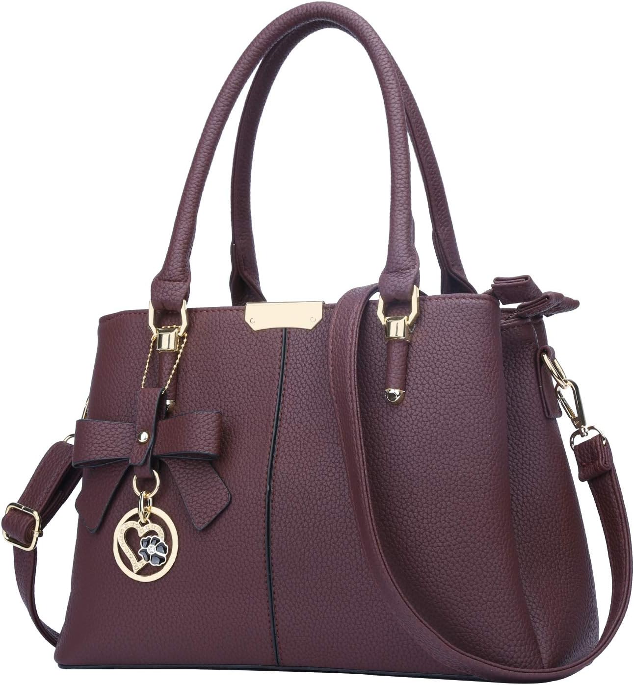 KKXIU 3 Zippered Compartments Handbags for Women Stylish Satchel