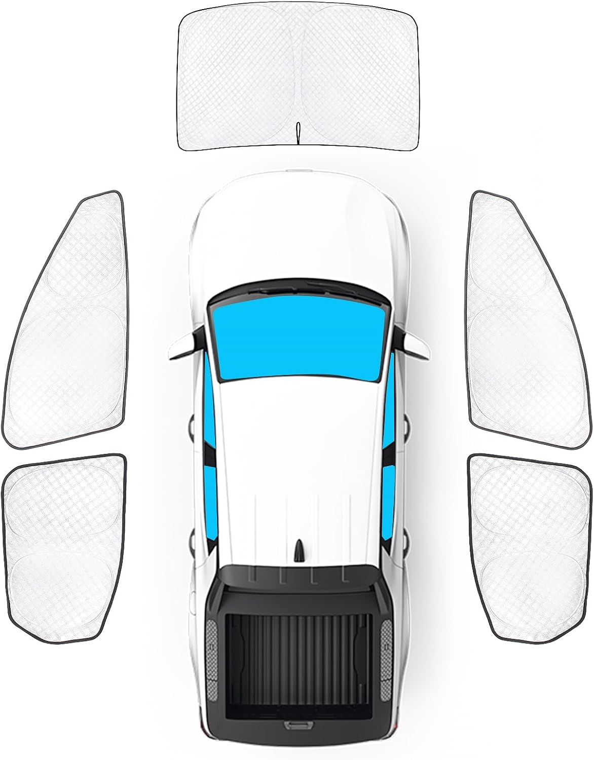 KMF 5pcs Thicken Car Window Sun Shades for Hyundai Santa Cruz