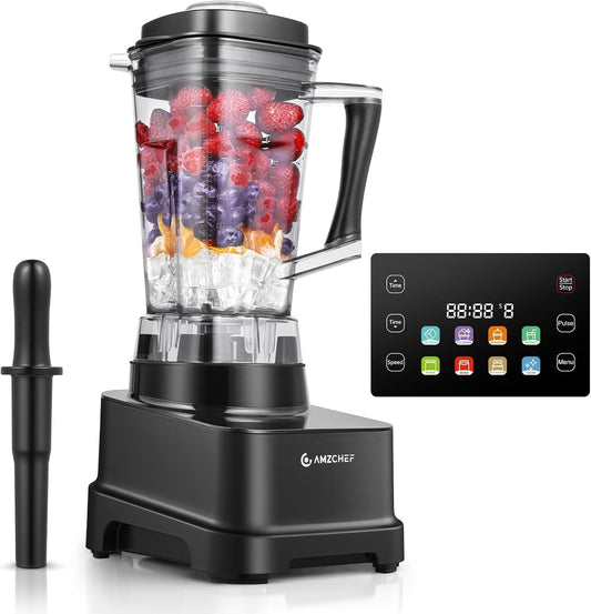 AMZCHEF 8-IN-1 2000W Blender: 8 Programs, 10 Speeds