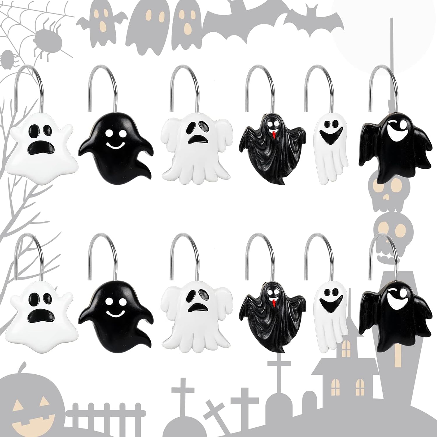 Halloween Ghost Shower Hooks Set