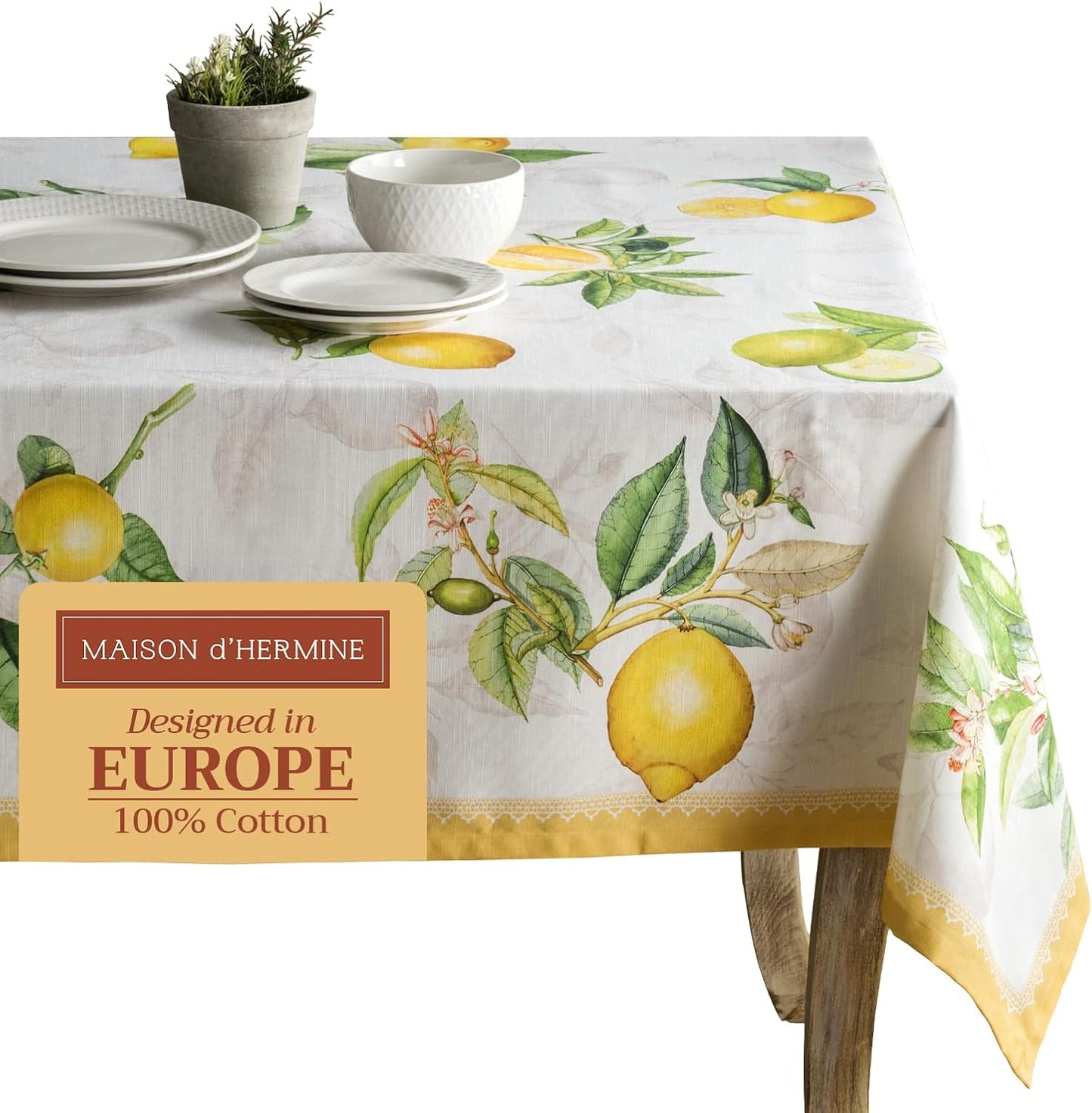 Maison d' Hermine Limoncello Table Cloth for Elegant Dining