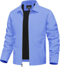 Mens Lightweight Windbreaker Jacket Full Zip Laydown Collar - Casual