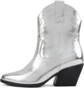Women Western Bootie Pointe Toe Low Heel - Stylish Wide Fit Option 5