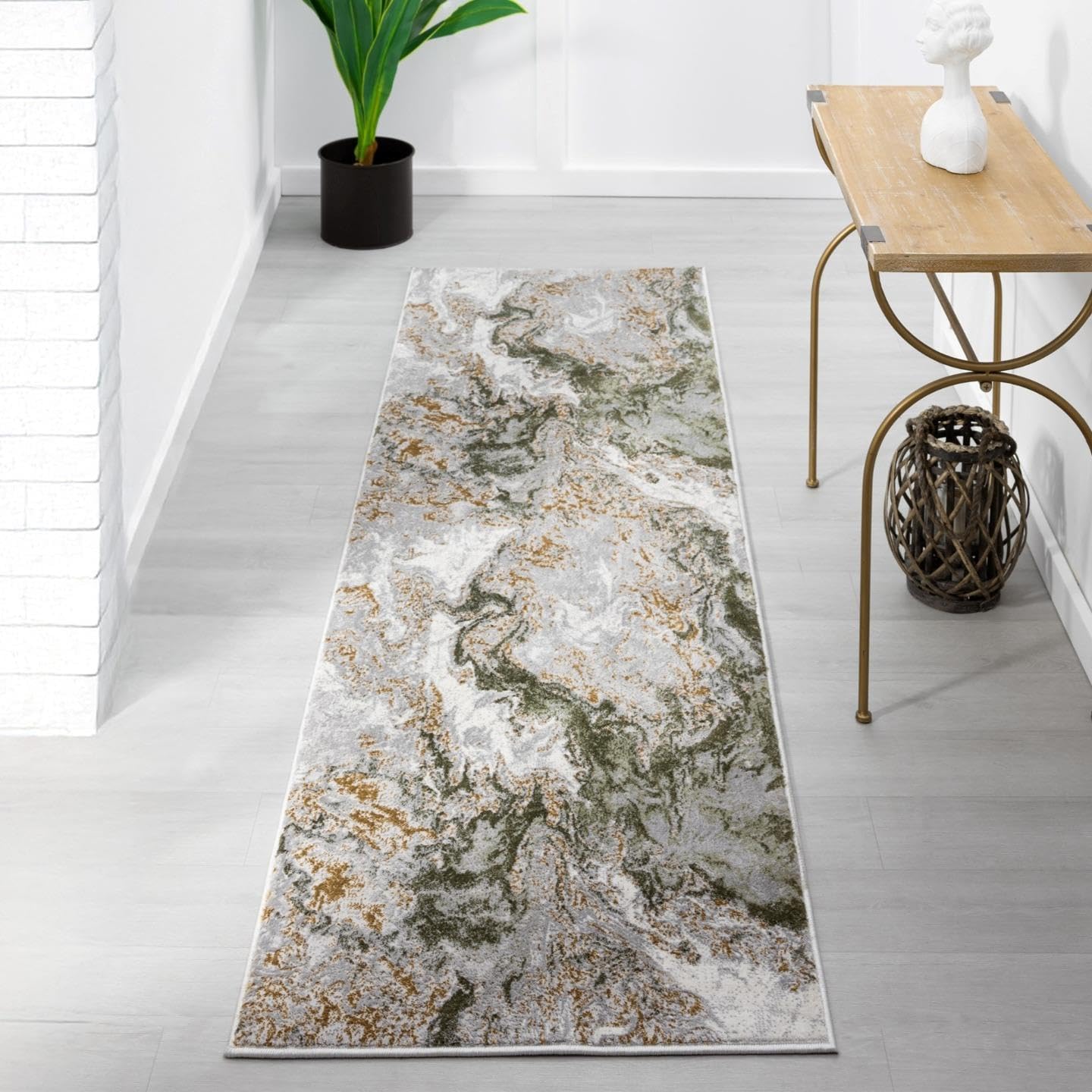 LUXE WEAVERS Marble Swirl Abstract Area Rug, Green 2x7 Review