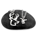 Buck and Doe Necklaces Couples Half Dollar Set - Personalized Pair