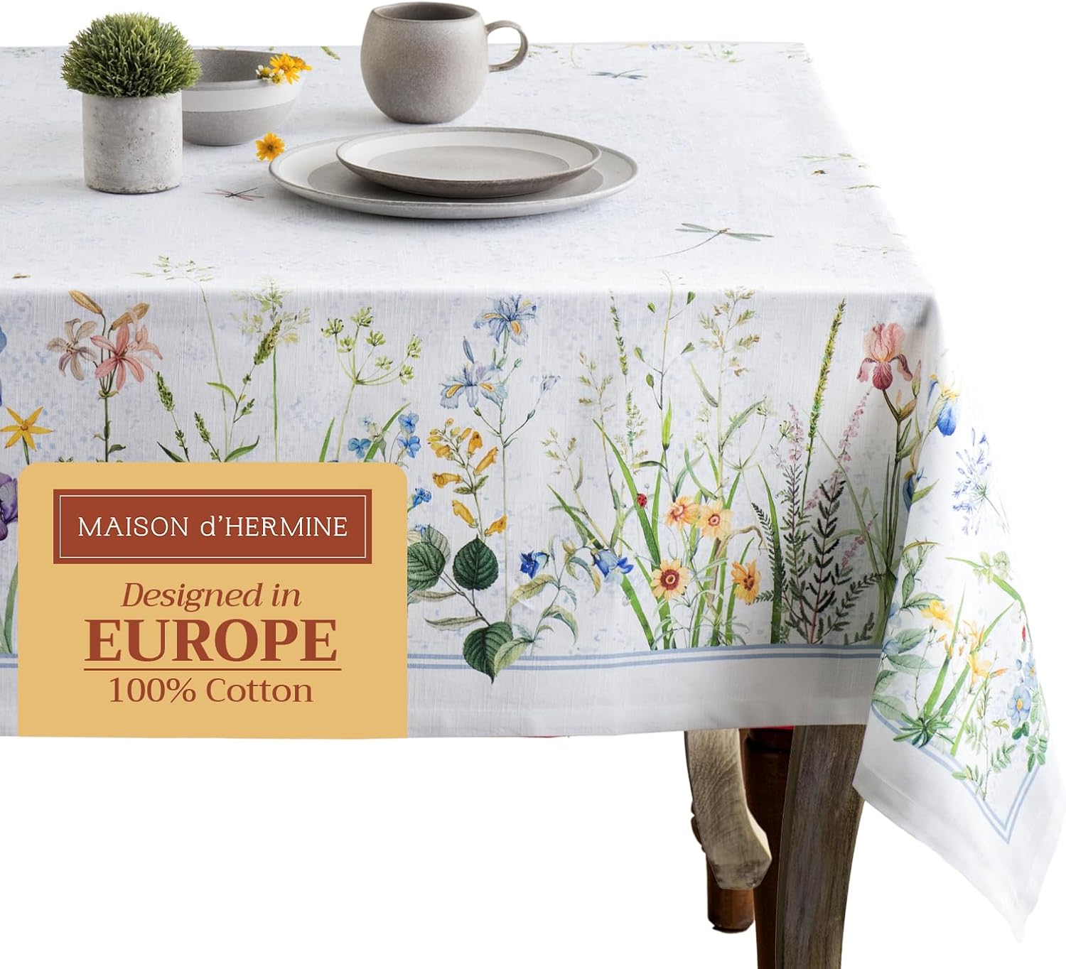 Elegant 100% Cotton Tablecloth 60 x 108 Inches for All Occasions