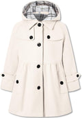 Betusline Girls' Dress Coat - Stylish Wool Blend Peacoat
