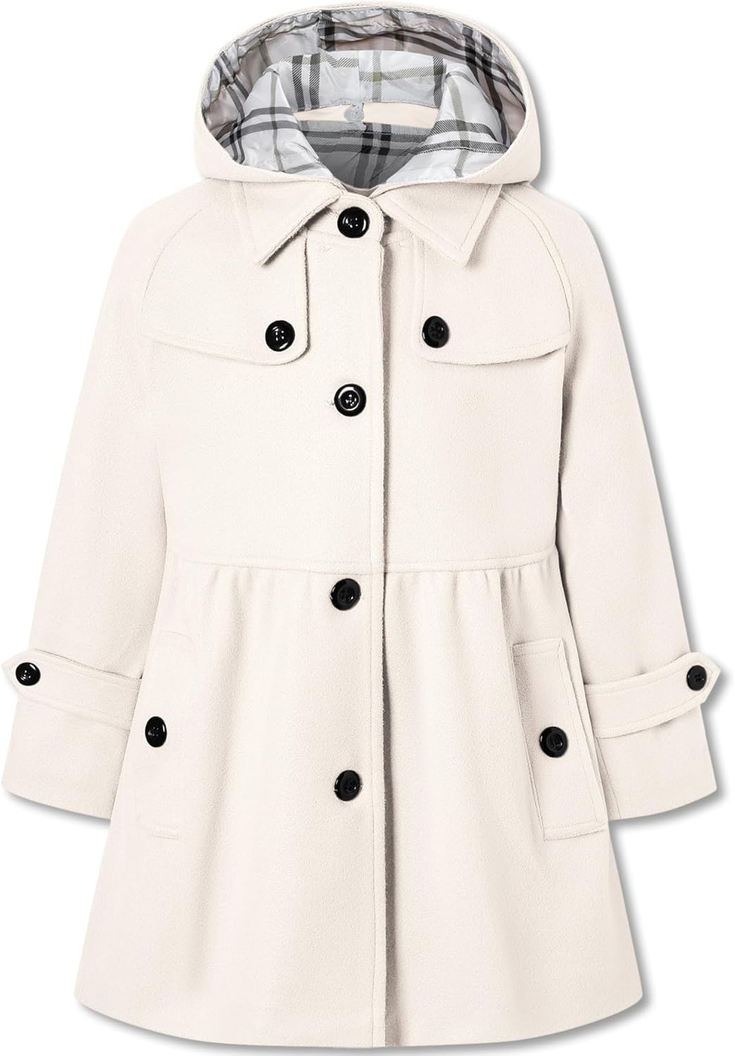 Betusline Girls' Dress Coat - Stylish Wool Blend Peacoat