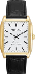 Miykon Vintage Watch for Men - Gold Case with Black Leather