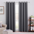 HOMEIDEAS Grey Blackout Curtains for Bedroom 52 X 84 Inch Set