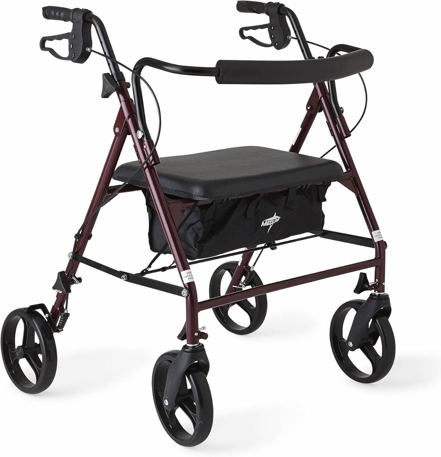 Medline Large Steel Bariatric Rollator Walker for Seniors