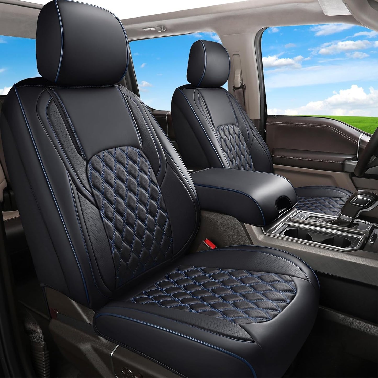 Faux Leather Truck Seat Covers for 2015-2025 Ford F150 F250 F350