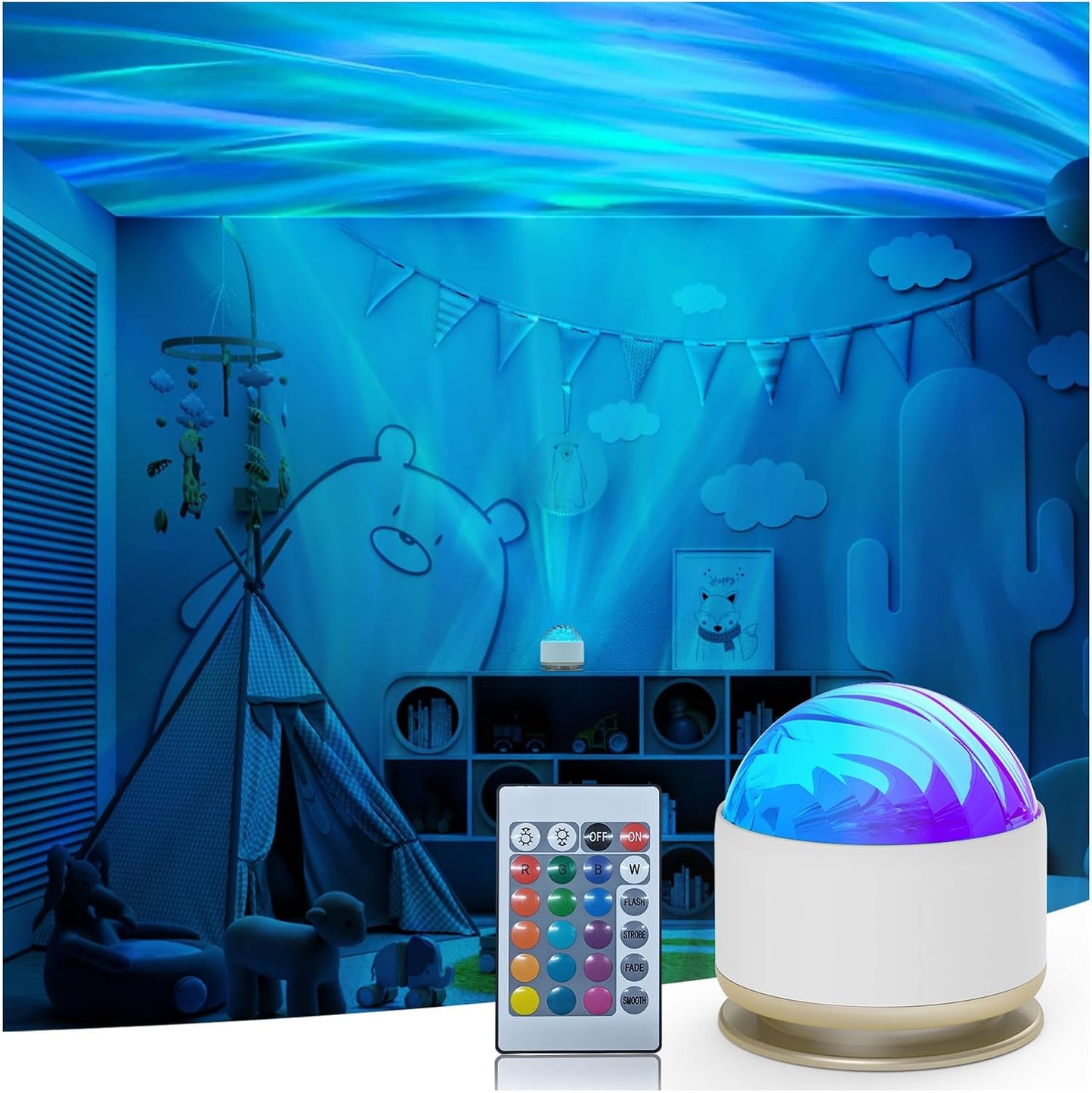 16-Color Aurora Night Light Projector for Kids - HUMIIEYE