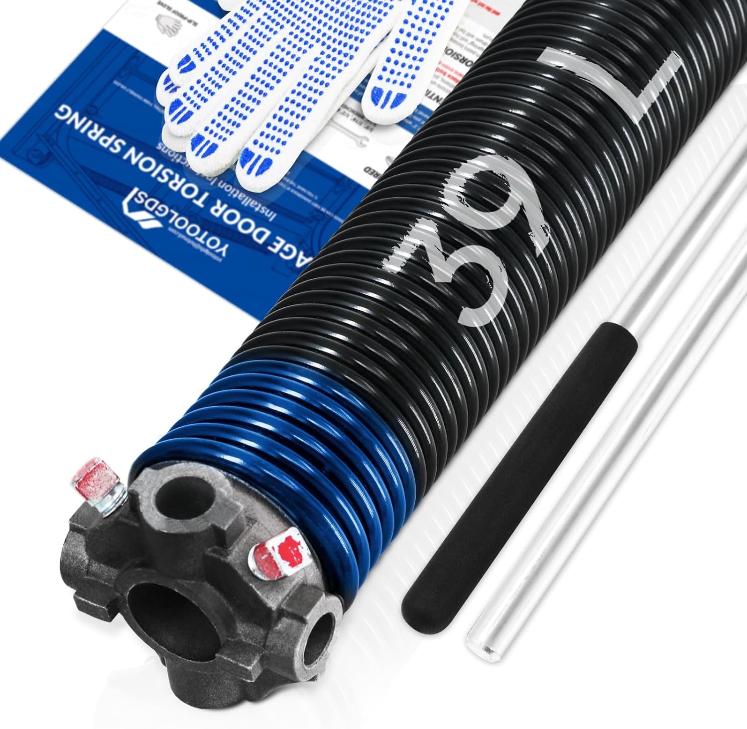Left Hand Wind Garage Door Torsion Spring with Winding Bars