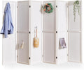 Pegboard Display 5.6ft Wooden Room Divider Folding Privacy Screen