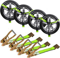 Car Hauler Straps 4PK 2in x 96in Lasso Straps - Reliable Tire Securing