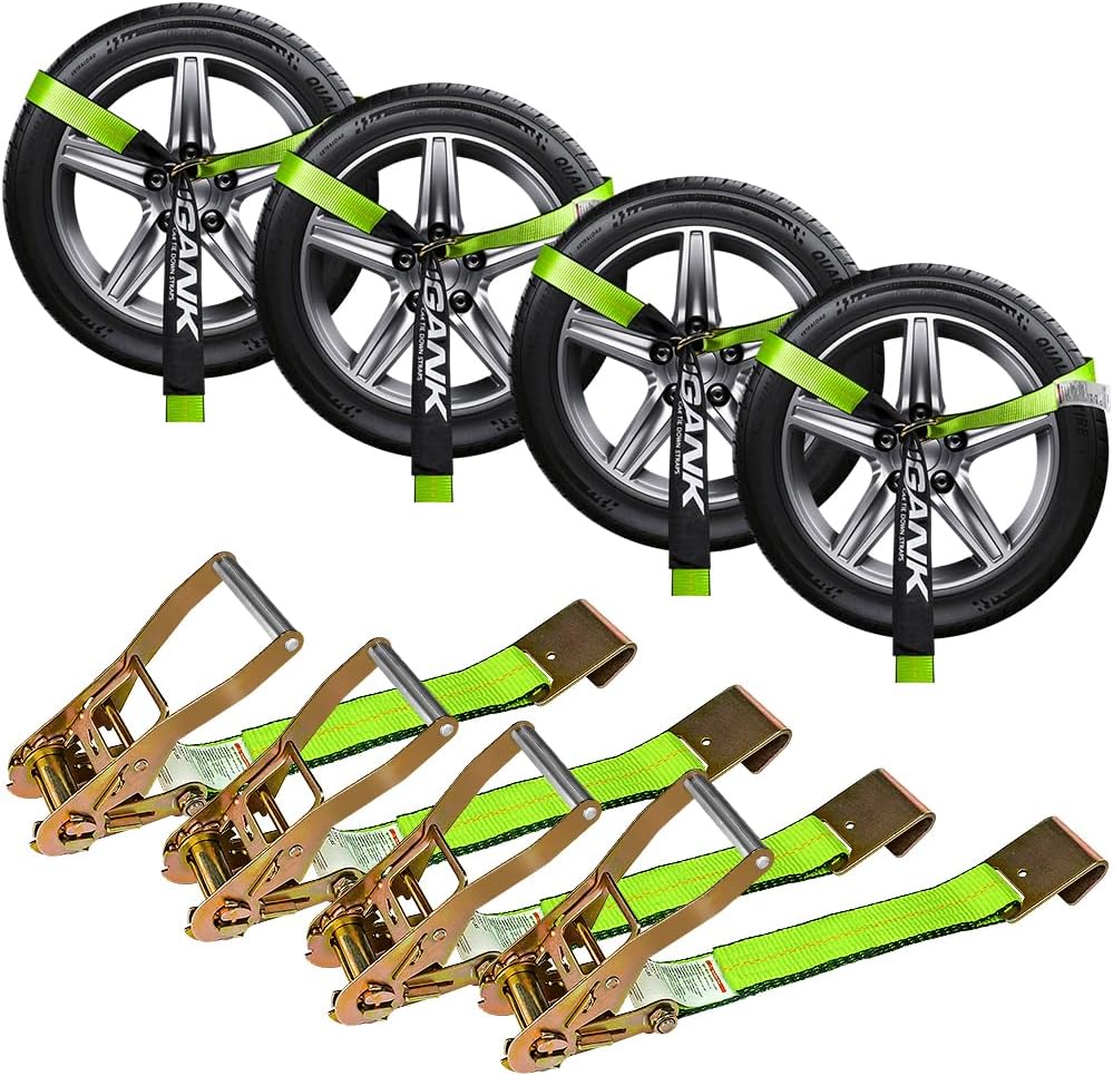Car Hauler Straps 4PK 2ft' X 96ft' for Reliable Tire Securing