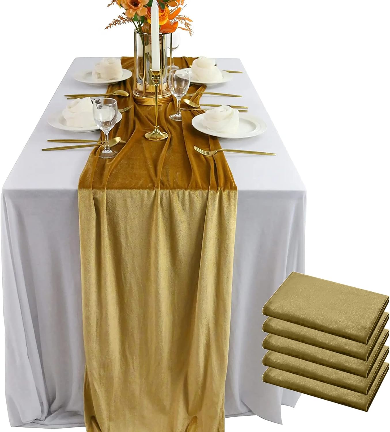 Luxurious Velvet Table Runner Set for Elegant Wedding Decor