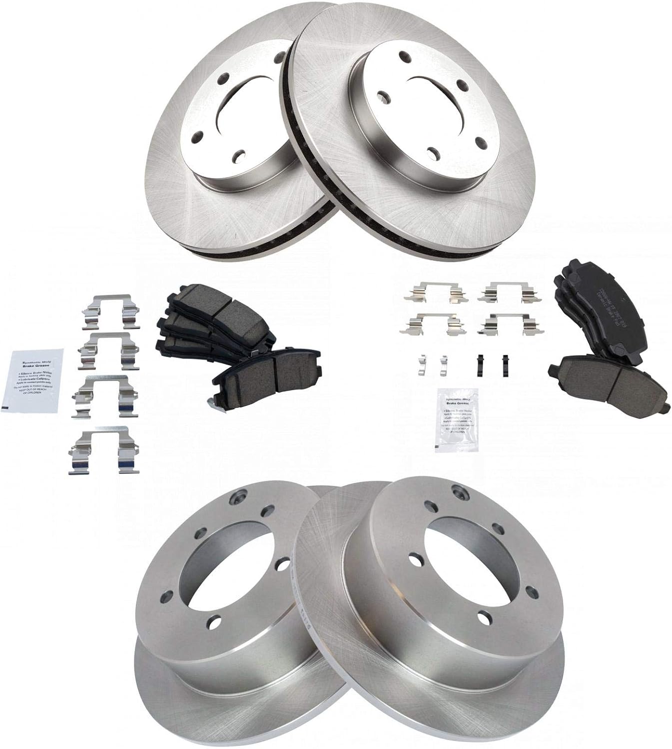 TRQ Front and Rear Brake Pad & Rotor Kit for Chrysler Sebring