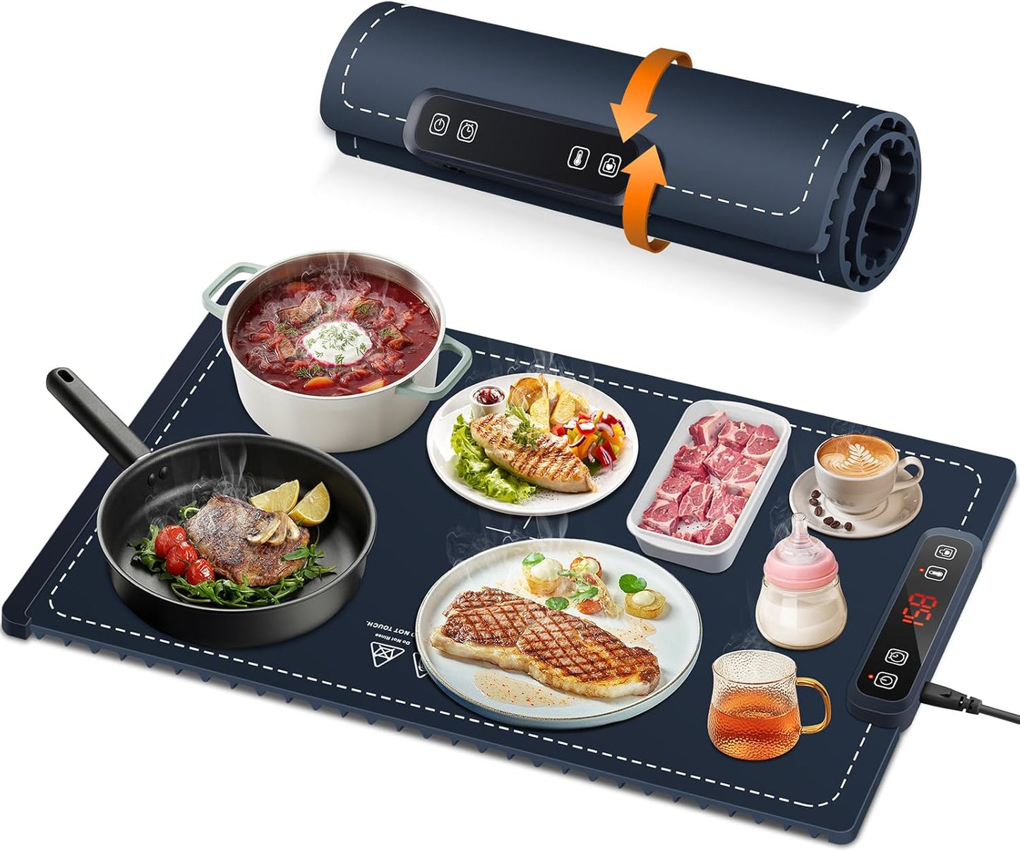 Food Warming Mat with Adjustable Temp & Safety Features