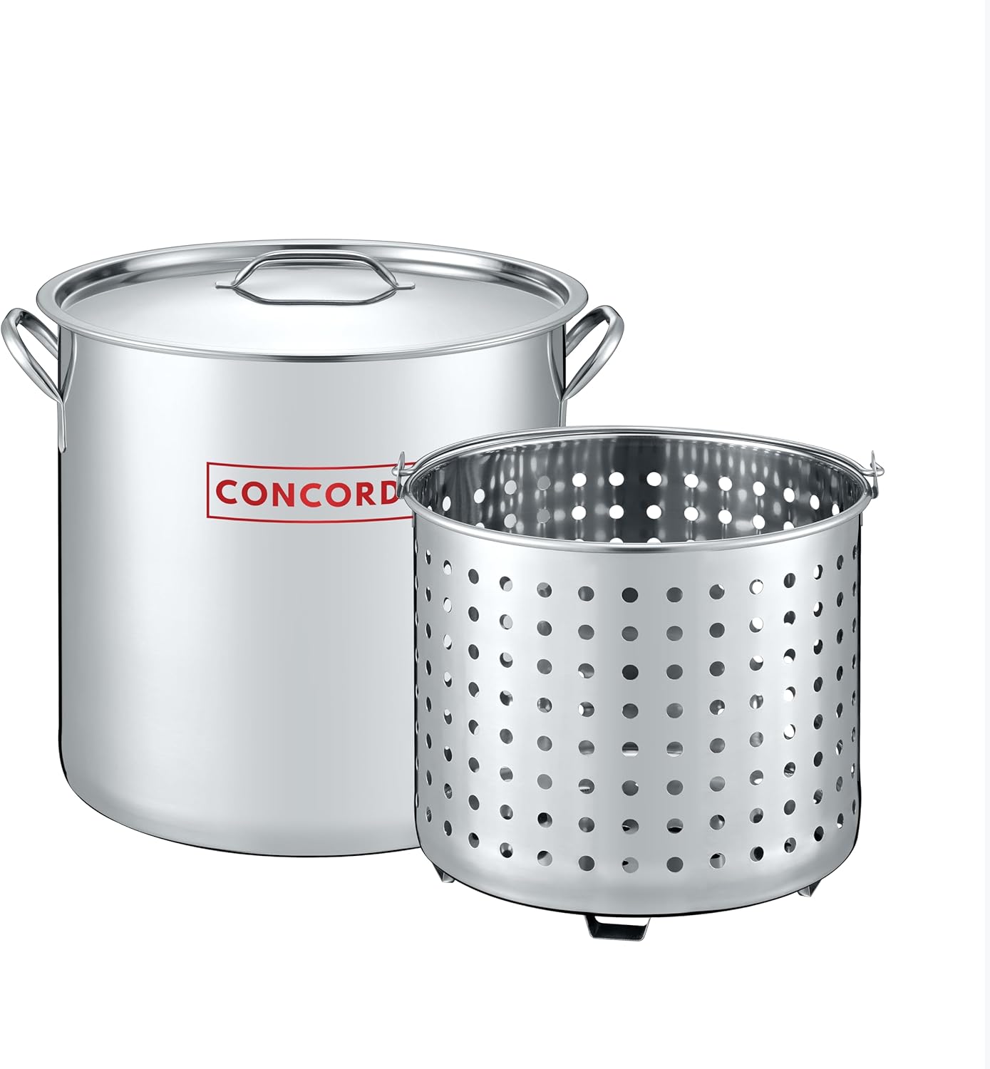 CONCORD 53 QT Stainless Steel Stock Pot for Boiling Seafood