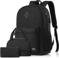 School Backpack 3PCS Sets for Teens Lightweight Bookbag with Lunch Bag