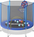 BLUERISE 55IN Toddler Trampoline with Basketball Hoop for Kids
