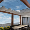 7ft x 16ft Retractable Sun Shade Canopy Cover for Pergola - Breathable
