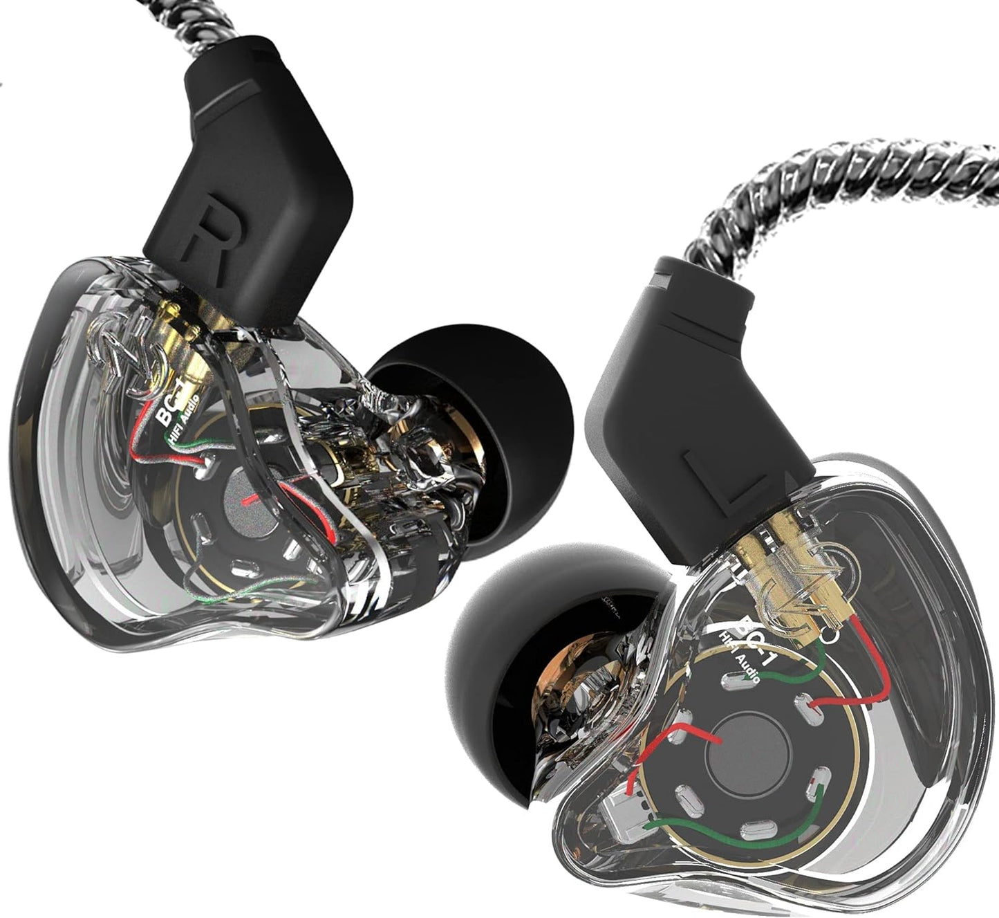 YINYOO Melody IEM Earphones - HiFi Sound, Dual Driver, Bass Boost, 4N OFC Cable