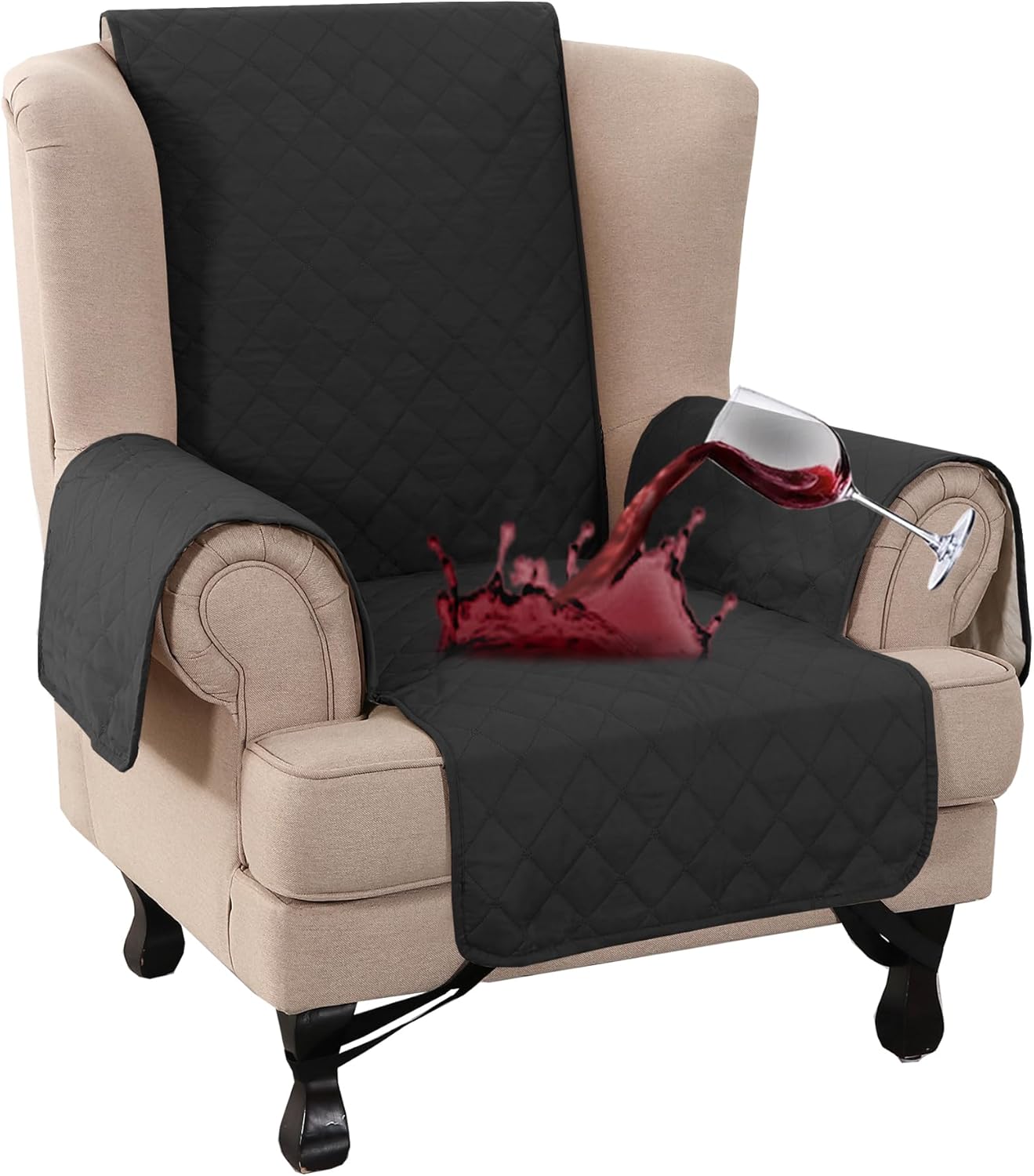 Turquoize Waterproof Wing Chair Cover for Pets and Kids Protection