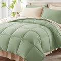 Twin Size Bed in a Bag 5 Piece Sage Green Comforter Set - All Season