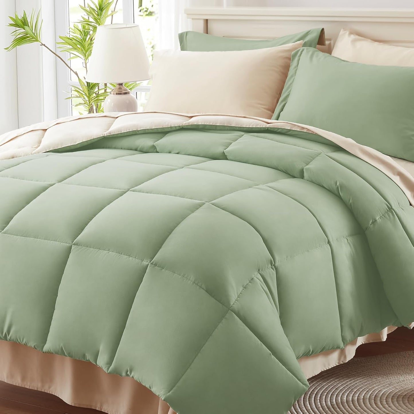 Anluoer Twin Size Bed in a Bag Set for All Season Comfort