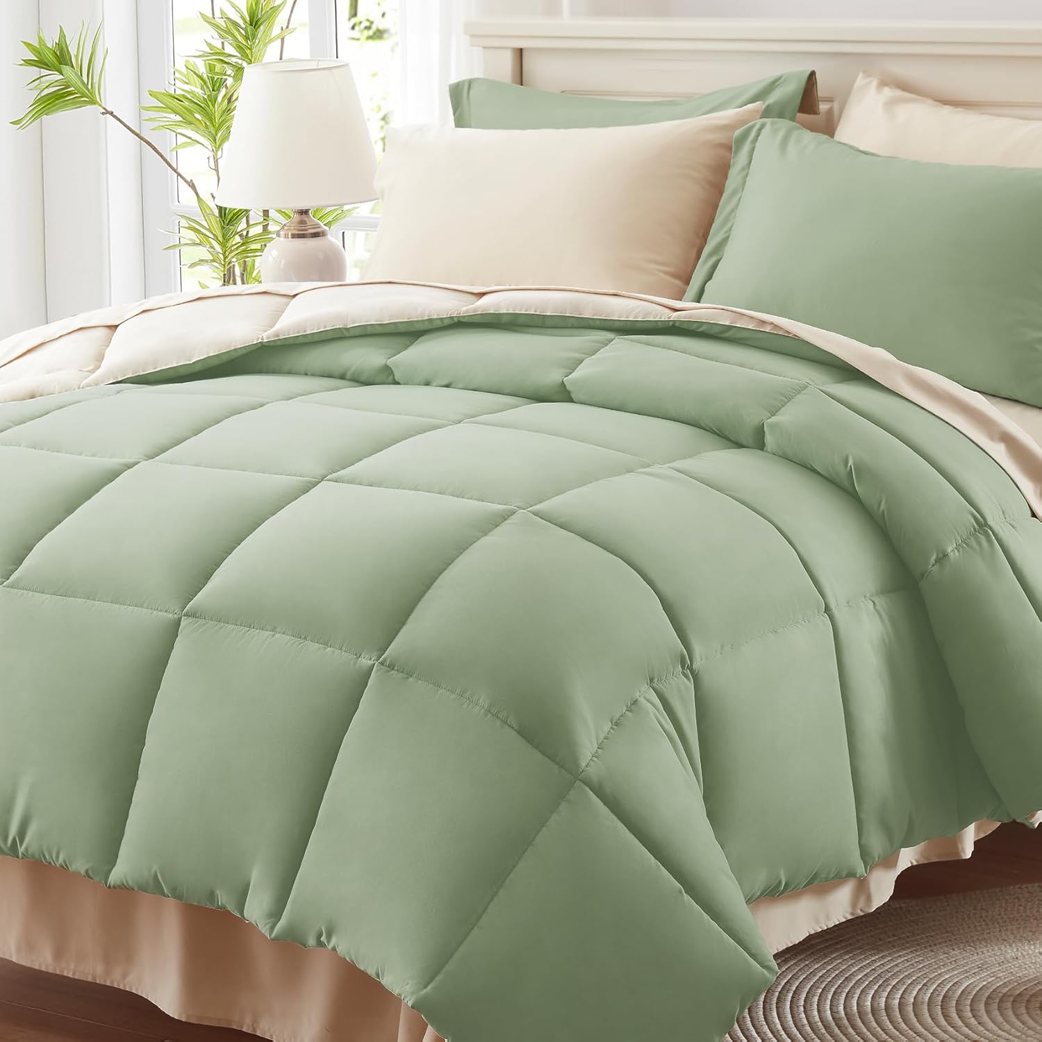 Anluoer Twin Size Bed in a Bag Set for All Season Comfort