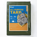 Waterproof Green Tarp 12x16ft - Medium Duty All Purpose Cover